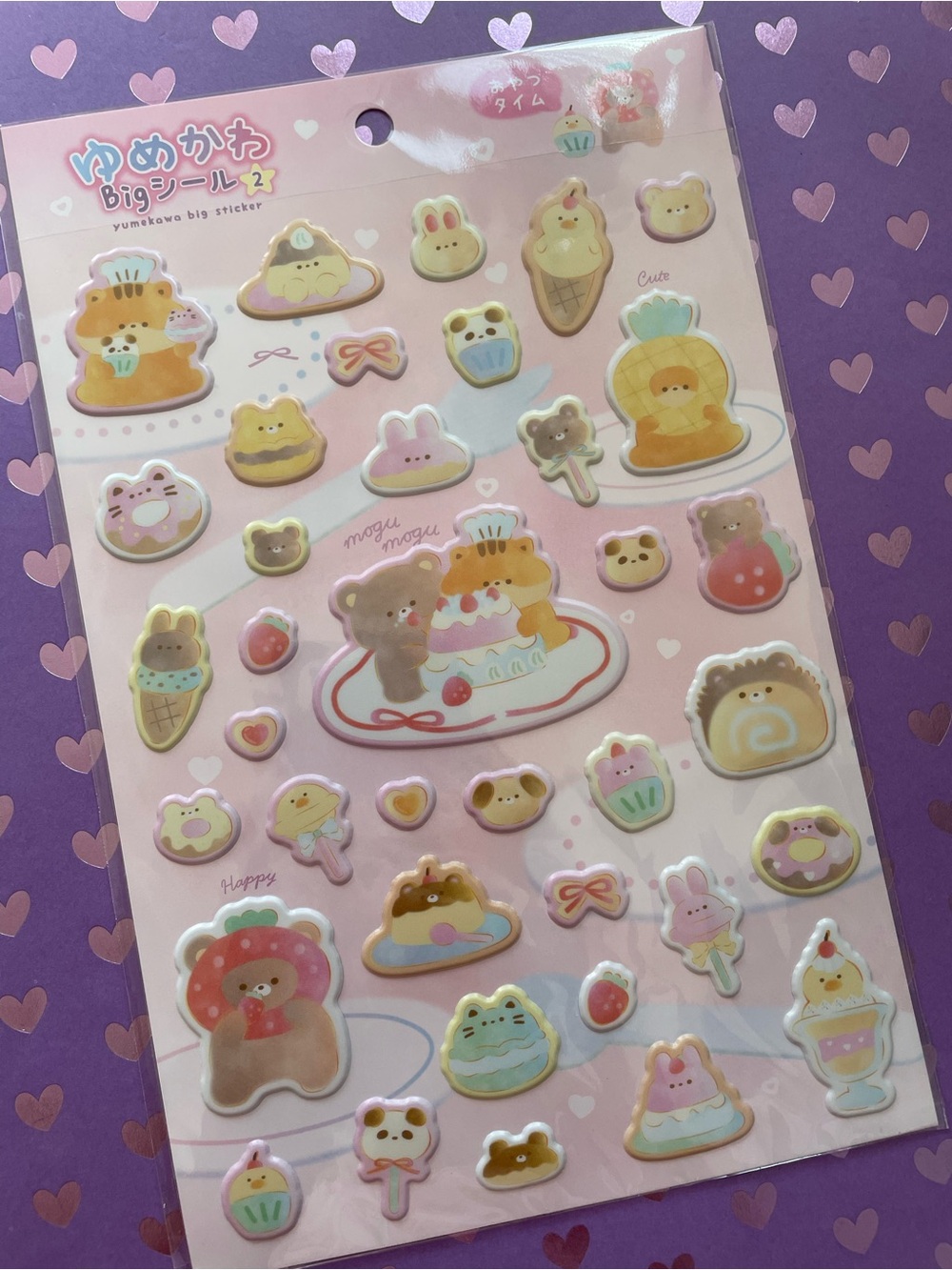 Cute Pink Dessert Character Big Sticker Sheet - Yumekawa Style